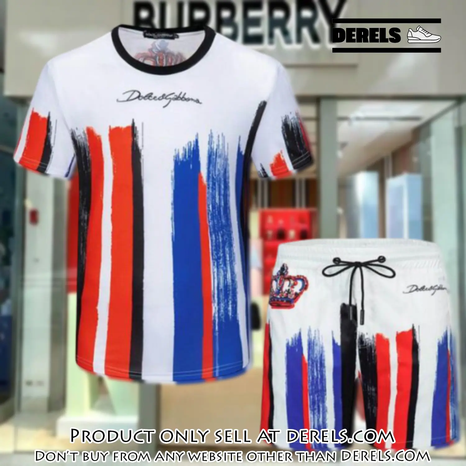 Burberry combo unisex tshirt & short limited luxury outfit cts1039 dr2358930